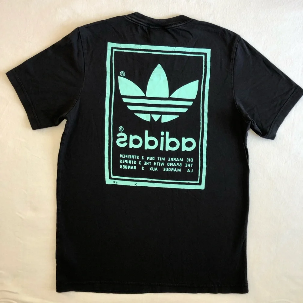 ADIDAS Originals Men’s Vintage Tee Mint Green Graphic Logo T-shirt Size Small